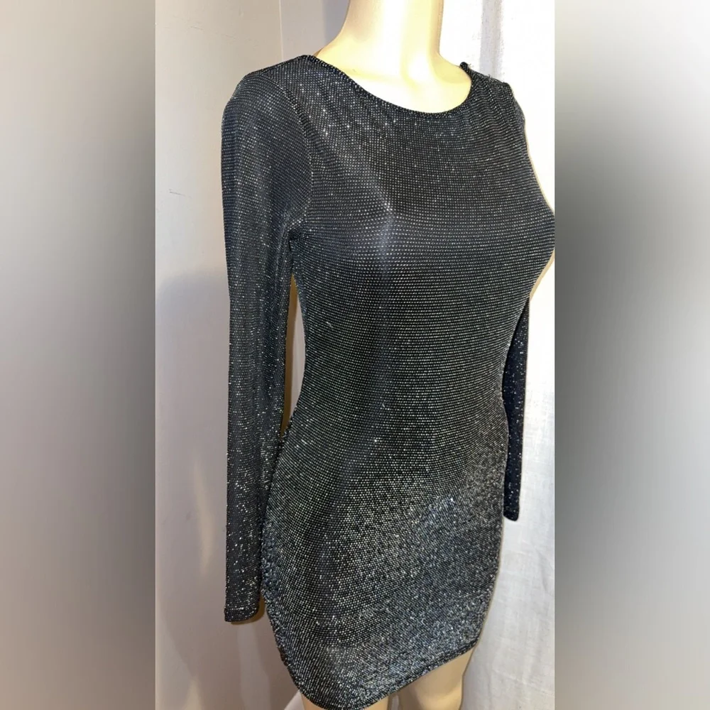 Sparkling Black Long Sleeve Dress - Picture 5 of 5